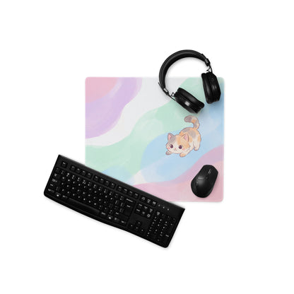 Pastel Rainbow Kitty Mouse Pad