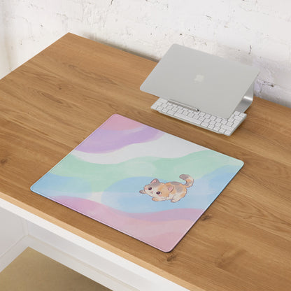Pastel Rainbow Kitty Mouse Pad