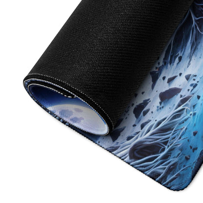 Black cosmic gaming mousepad with nebulae and celestial design