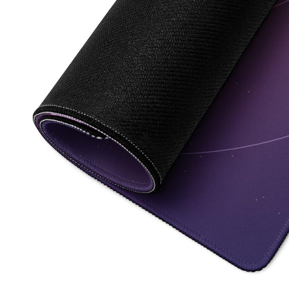 Rolled-up Cosmic Orbit starry gaming mousepad with non-slip base