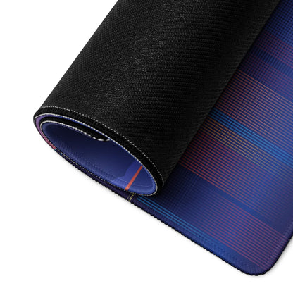Black and blue plaid textured gaming mousepad with non-slip base