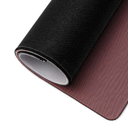 Black and mauve textured Desert Dune Pink gaming mouse pad back with white lining