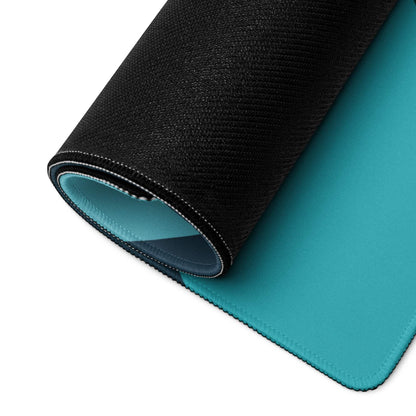 Black teal geometric abstract gaming mousepad with textured outer smooth inner
