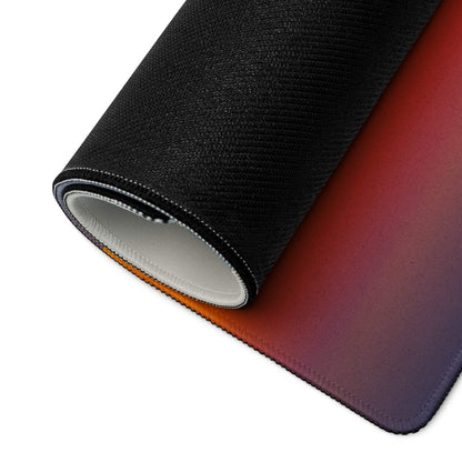 Calm Landscape sunset gaming mouse pad with orange-purple gradient, stitched edges, non-slip base