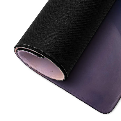 Black textured mousepad back with purple gradient, stitched edges, non-slip