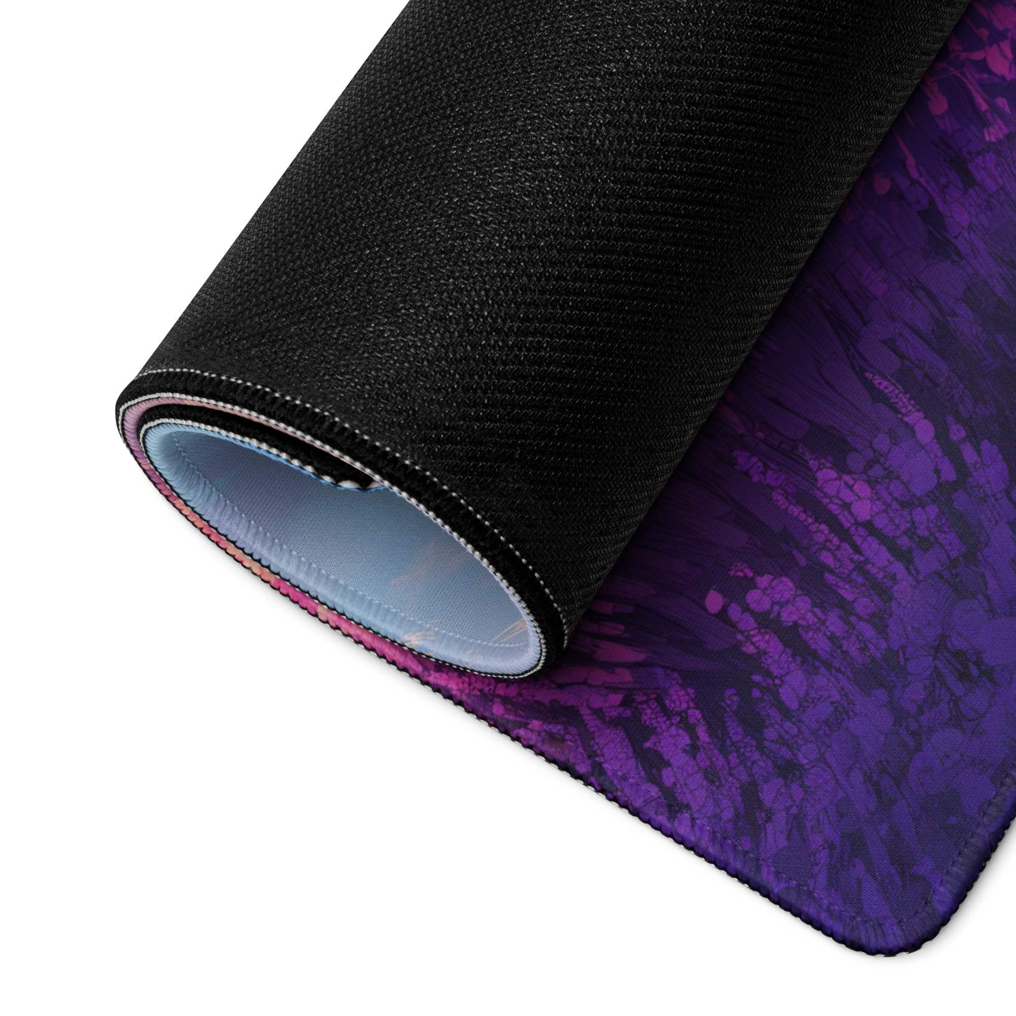 Purple black gradient textured Lavender Fields Sunset gaming mousepad