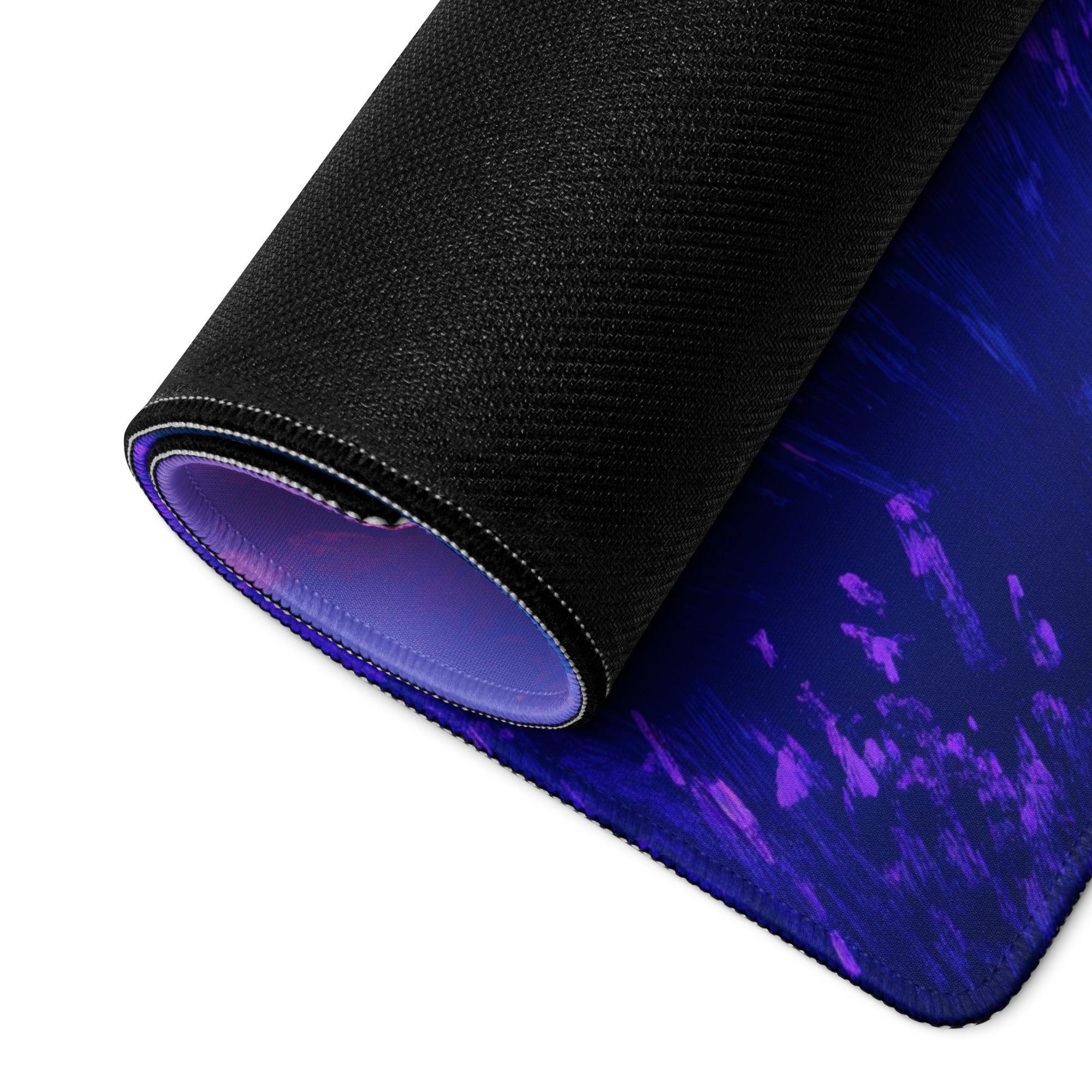 Dreamy purple sunset large gaming mousepad with black-purple gradient texture