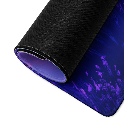 Dreamy purple sunset large gaming mousepad with black-purple gradient texture