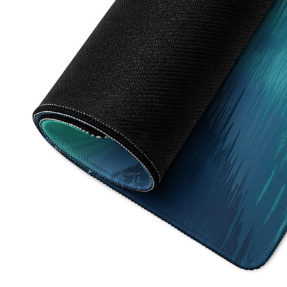 Black teal gradient textured Epic Aurora Ice Mountain gaming mousepad