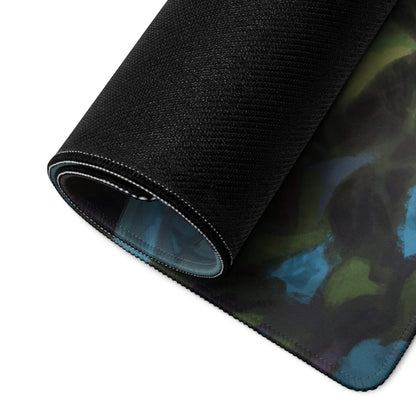 Epic dark fantasy knight dragon battle black textured gaming mousepad