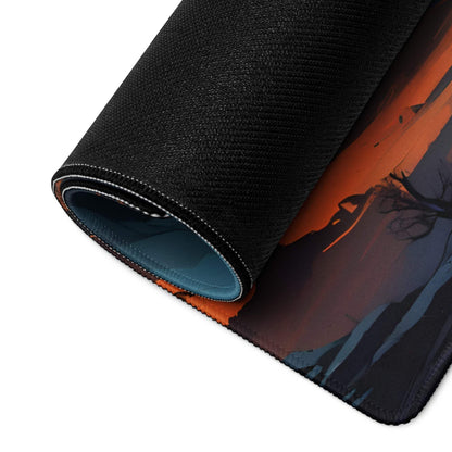 Epic blue orange night sky canyon landscape large gaming mouse pad
