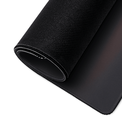 Premium large non-slip gaming mouse pad with black texture and white edge stitching