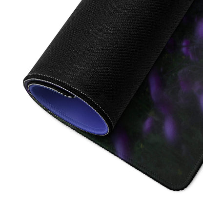 Epic Landscape Purple Twilight large gaming mouse pad with purple green floral design