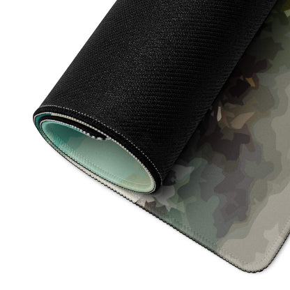Black gray camo textured mousepad with teal lining and non-slip backing