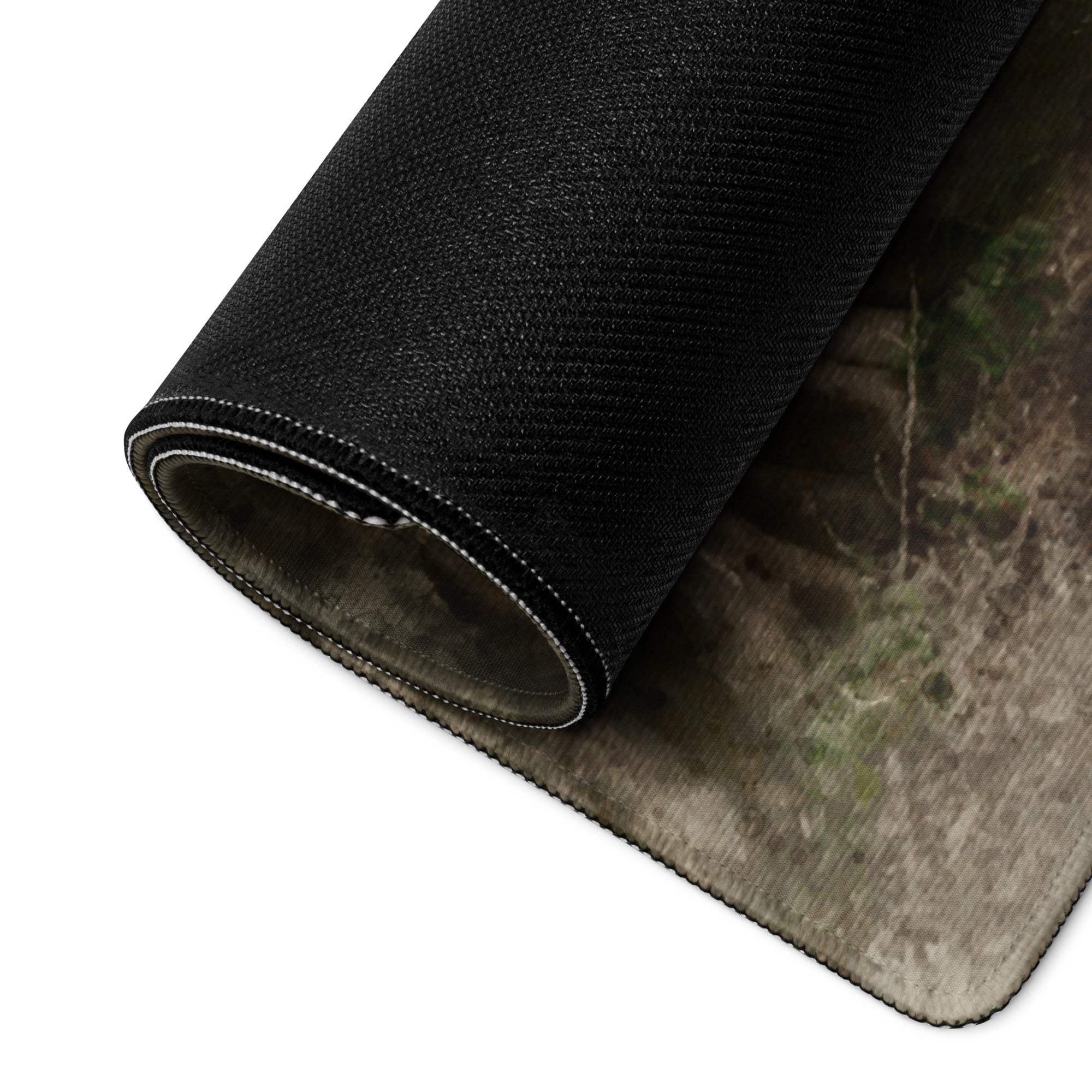 Black textured camo fabric roll for artistic forest gaming mouse pad