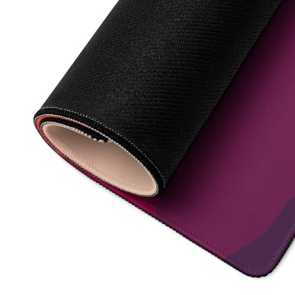 Sunset Mountain black-purple gradient gaming mouse pad, stitched edges, non-slip backing