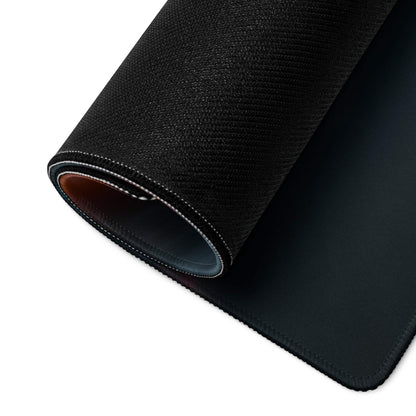 Black textured Cyberpunk neon car race gaming mousepad with stitched edges