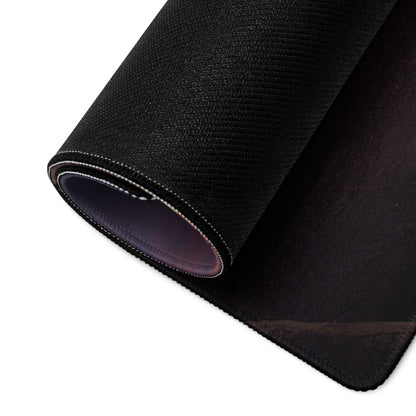 Black textured Epic Sunset Cityscape mousepad with stitched edges