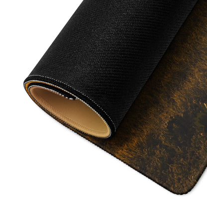 Black textured back of Golden Hour Sunset grassy gaming mouse pad