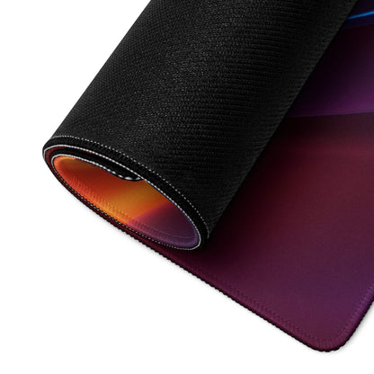 Black textured underside of Stylish Abstract Waves mousepad, purple to orange gradient