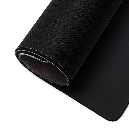 Black textured gaming mousepad with stitched edges, Dark Forest Night theme