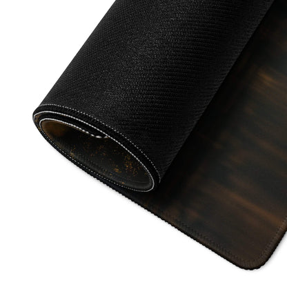 Black textured wood grain gaming mousepad with reinforced edges