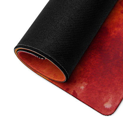 Black red gradient textured gaming mousepad with non-slip base stitching