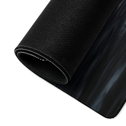 Dark Crystal large gaming mousepad with black textured gradient, white stitched edges