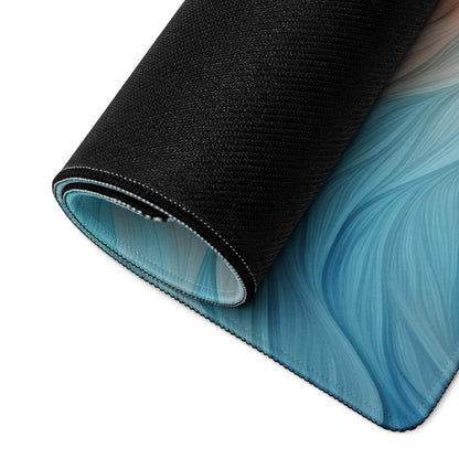 Black blue gradient textured gaming mouse pad large non-slip stitched edges