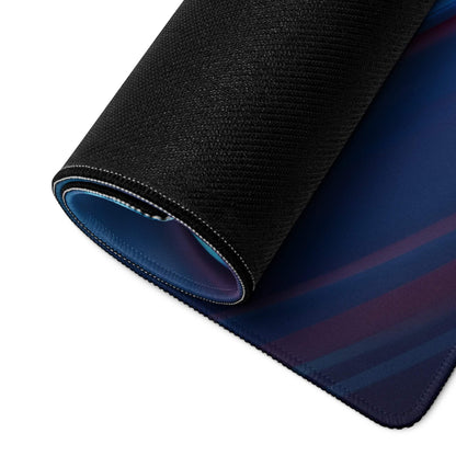 Black textured mousepad with vibrant blue-purple gradient vinyl turntable design