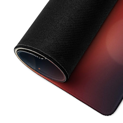 Black textured mousepad with red-to-purple gradient and stitched edges