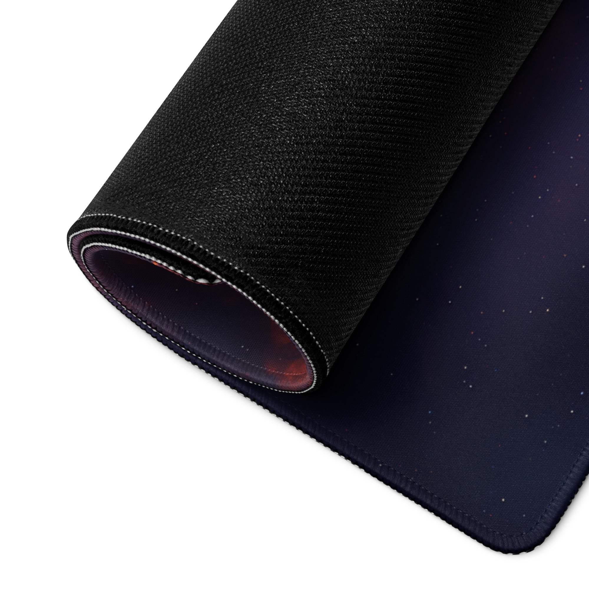 Black cosmic nebula textured gaming mousepad ultra large with non-slip base