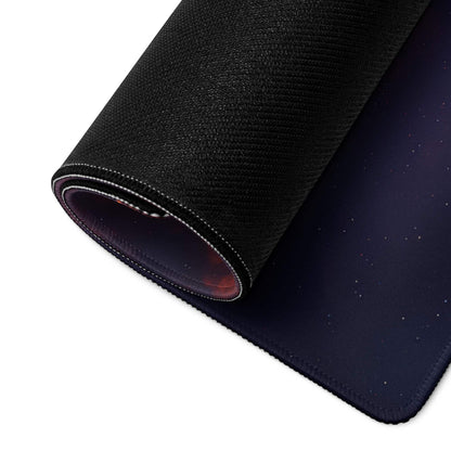 Black cosmic nebula textured gaming mousepad ultra large with non-slip base