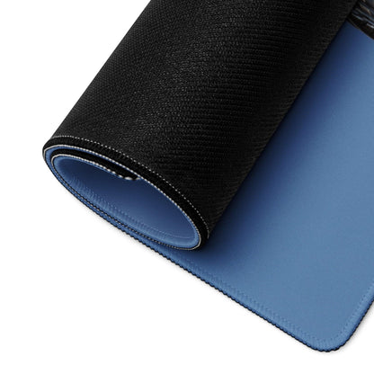 Premium large blue cityscape gaming mouse pad black blue dual-layer textured surface