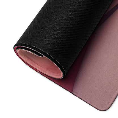 Premium abstract pink spiral gaming mousepad in black rose gold texture large