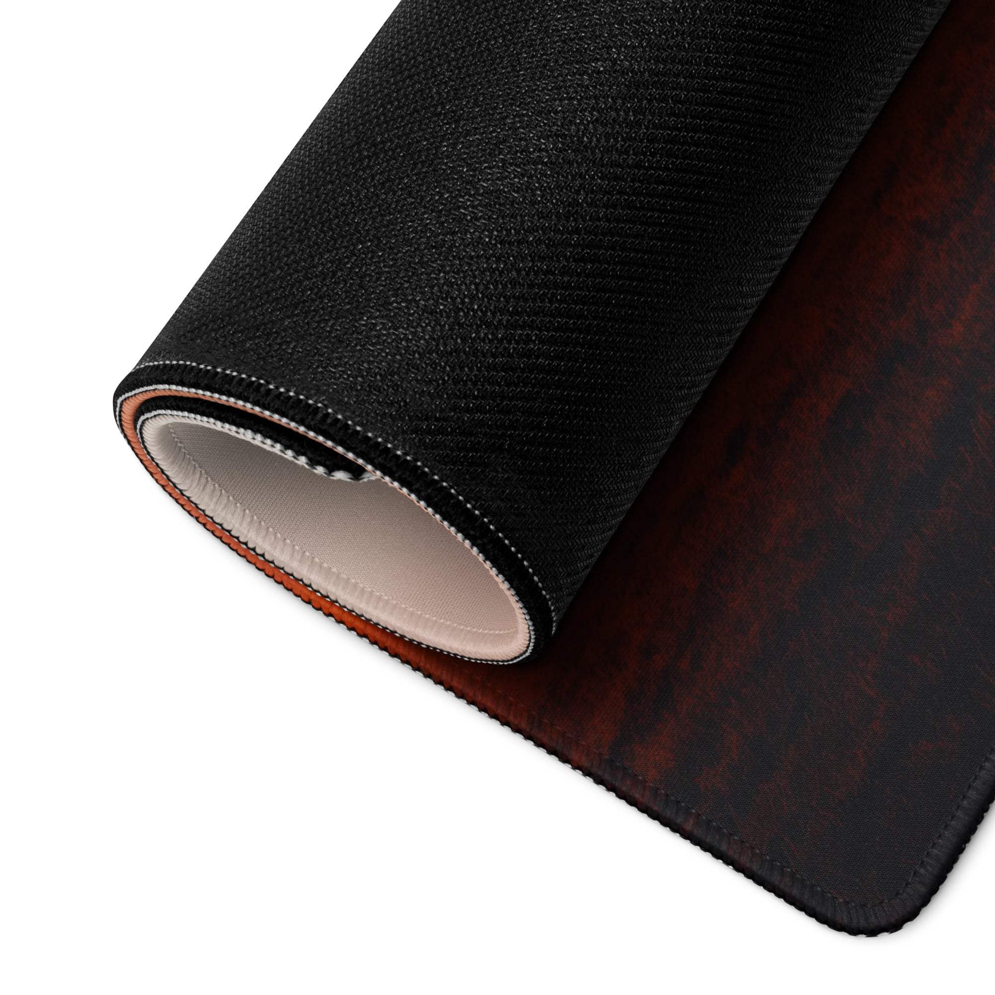 Black textured wood-grain back of Sunset Tree Landscape gaming mouse pad