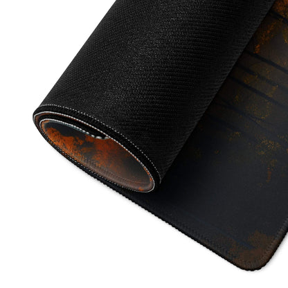 Black textured mousepad with rusted metal design on Premium Autumn Forest gaming pad