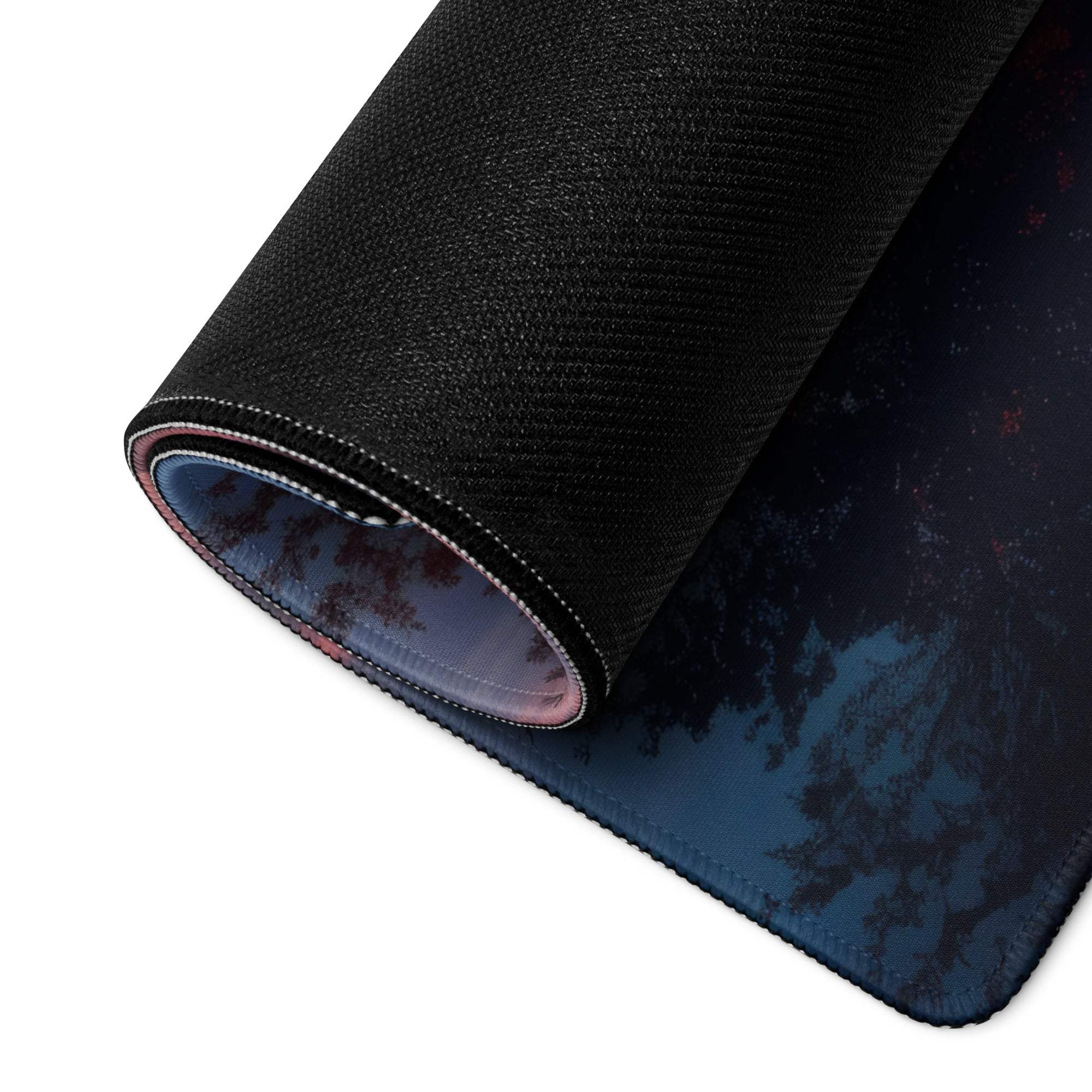 Tranquil Autumn Landscape Sunset Glow large gaming mouse pad rolled view