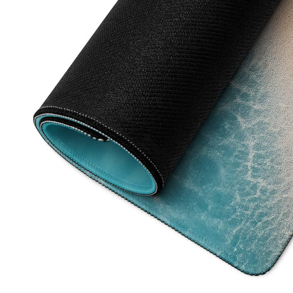 Black and teal gradient Oceanic Beach gaming mousepad with textured surface