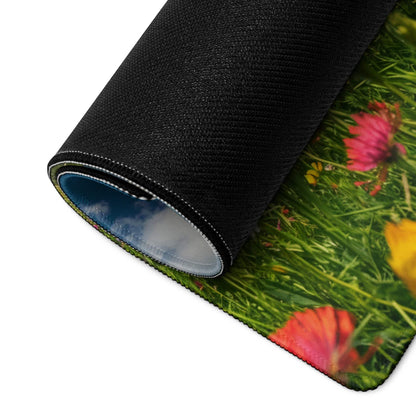 Rolled Epic Majestic large gaming mousepad with floral meadow design