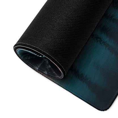 Large non-slip gaming mouse pad back with teal gradient texture