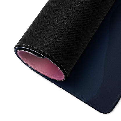Twilight Mountain Range gaming mouse pad black textured top pink lining navy underside