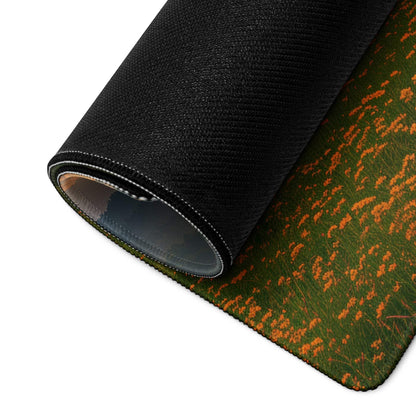 Premium edge-stitched large non-slip gaming mouse pad with mountain sunrise warmth design