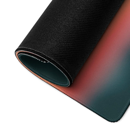Premium large sunset glow gaming mouse pad with red-to-teal gradient edge