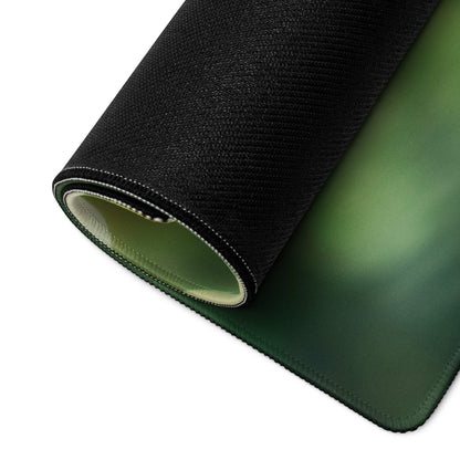 Black textured back with green gradient inner surface on forest gaming mousepad