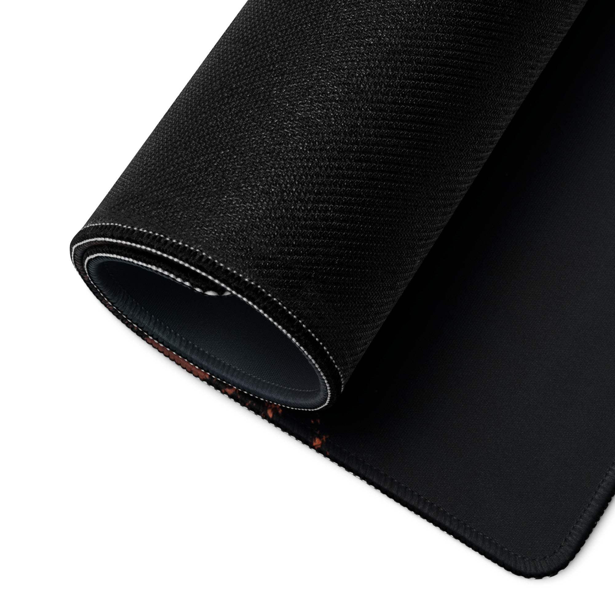 Black textured Premium Sunset Palm gaming mousepad with stitched edges