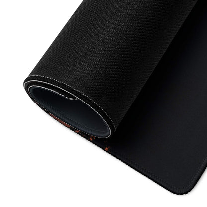 Black textured Premium Sunset Palm gaming mousepad with stitched edges
