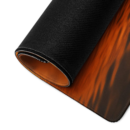 Black and brown wood-grain Sunset Glow gaming mousepad, textured non-slip large