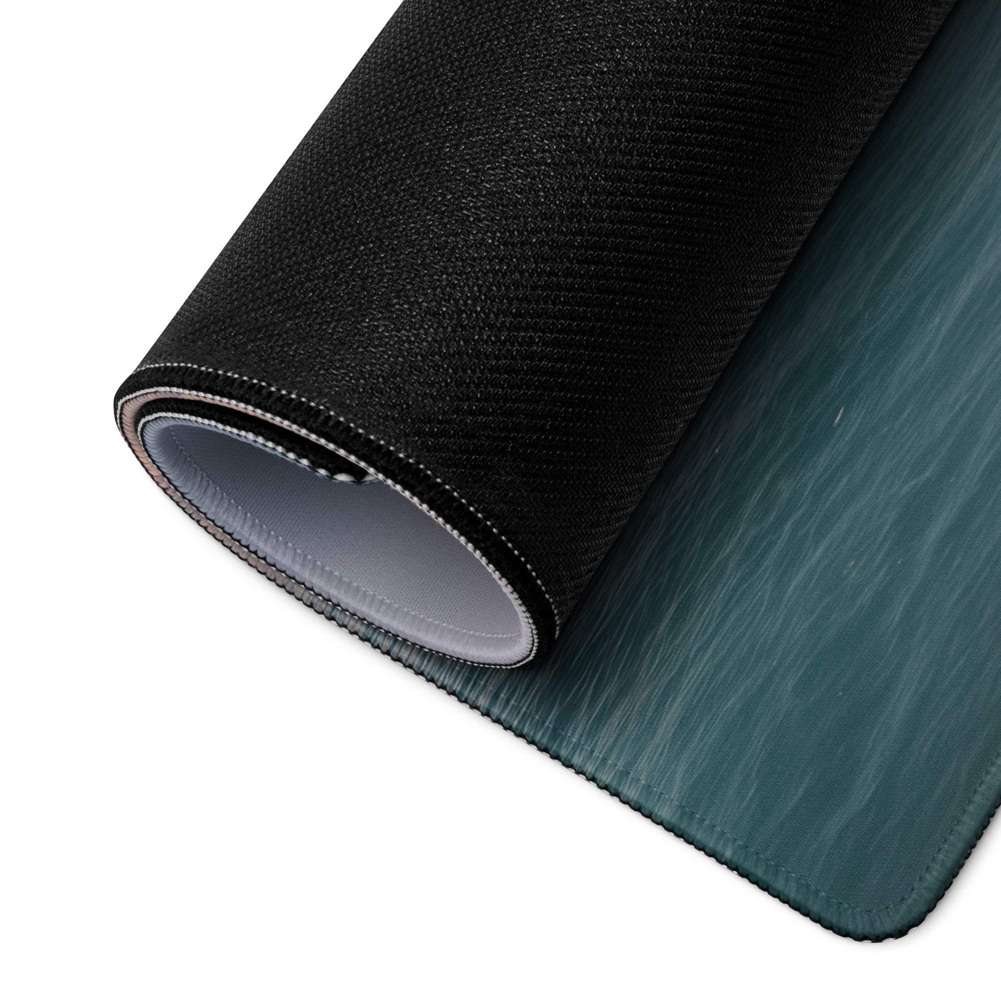 Black teal gradient large tropical beach gaming mousepad textured surface