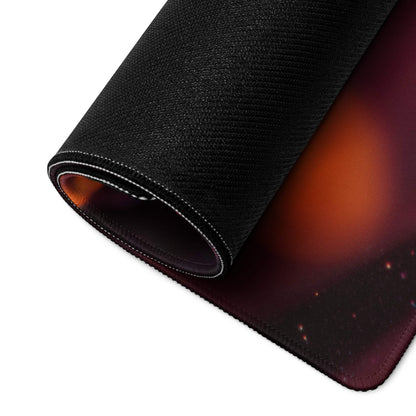 Premium large non-slip gaming mousepad with purple orange cosmic gradient